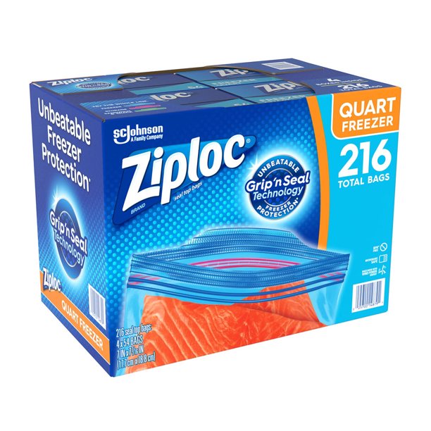 Túi bảo quản thực phẩm ziploc sc johnson - hộp 216 túi - tách lẻ 54 túi