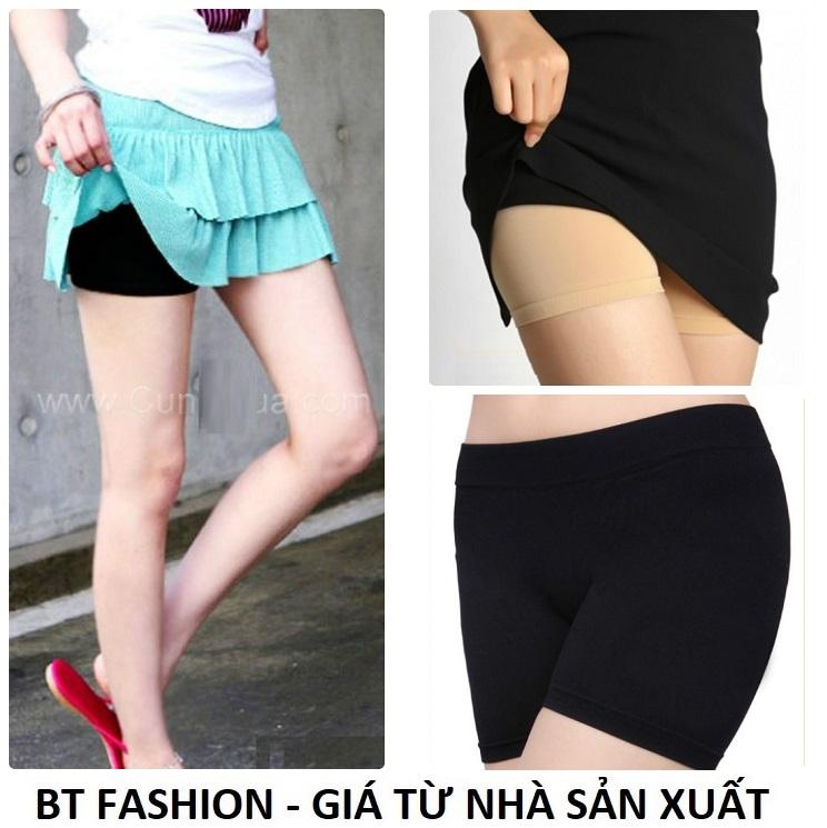 Bộ 02 Quần Đùi Lót Thun Mặc Váy, Ở Nhà  Đi Ngủ- BT Fashion (SO04 Đen + Da)