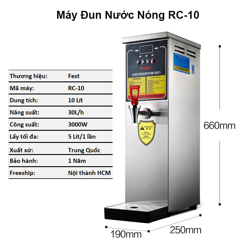 Máy đun nước nóng tự động fest rc-10