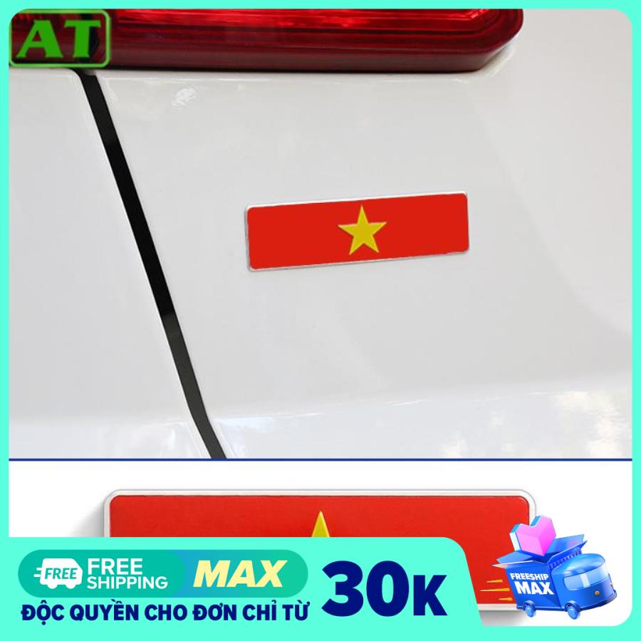 Tem Decal Cờ Việt Nam KT 10,4x2,9cm Hợp Kim Không Gỉ Trang Trí Ô Tô Xe Hơi
