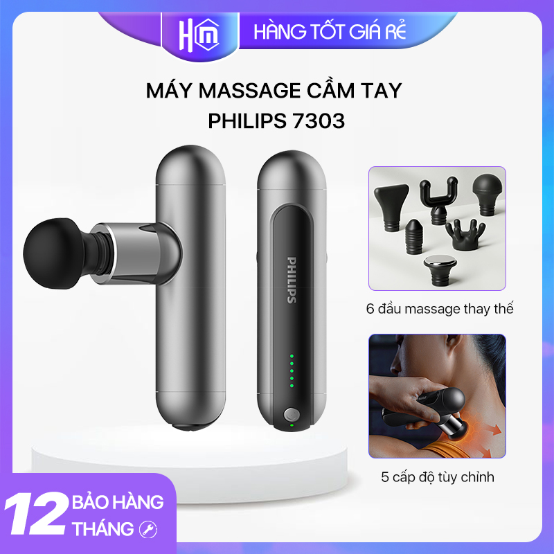 Máy massage cầm tay philips 7303-gọn nhẹ 303g,nhỏ hơn điện thoại di động