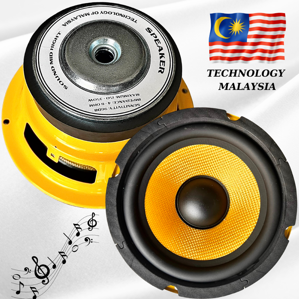 LOA TRUNG MID 16CM COIL 38 GÂN CAO SU MÀN VÀNG HÀNG MỚI CAO CẤP, NHẬP KHẨU TỪ MALAYSIA  CHUYÊN HÁT KARAOKE-RÁP LOA KÉO