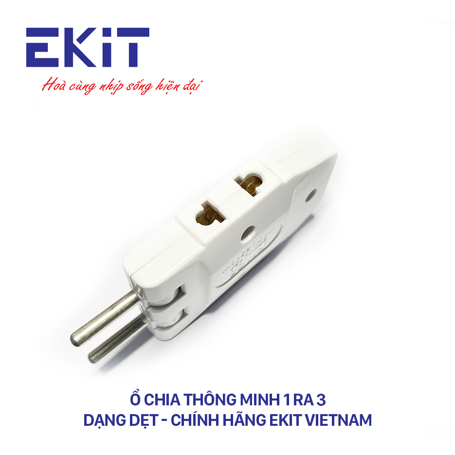 [Chính hãng] Phích cắm 1 chia ra 3 thông minh (Dạng dẹt) EKIT (Đa chức năng xoay vòng 180 độ)