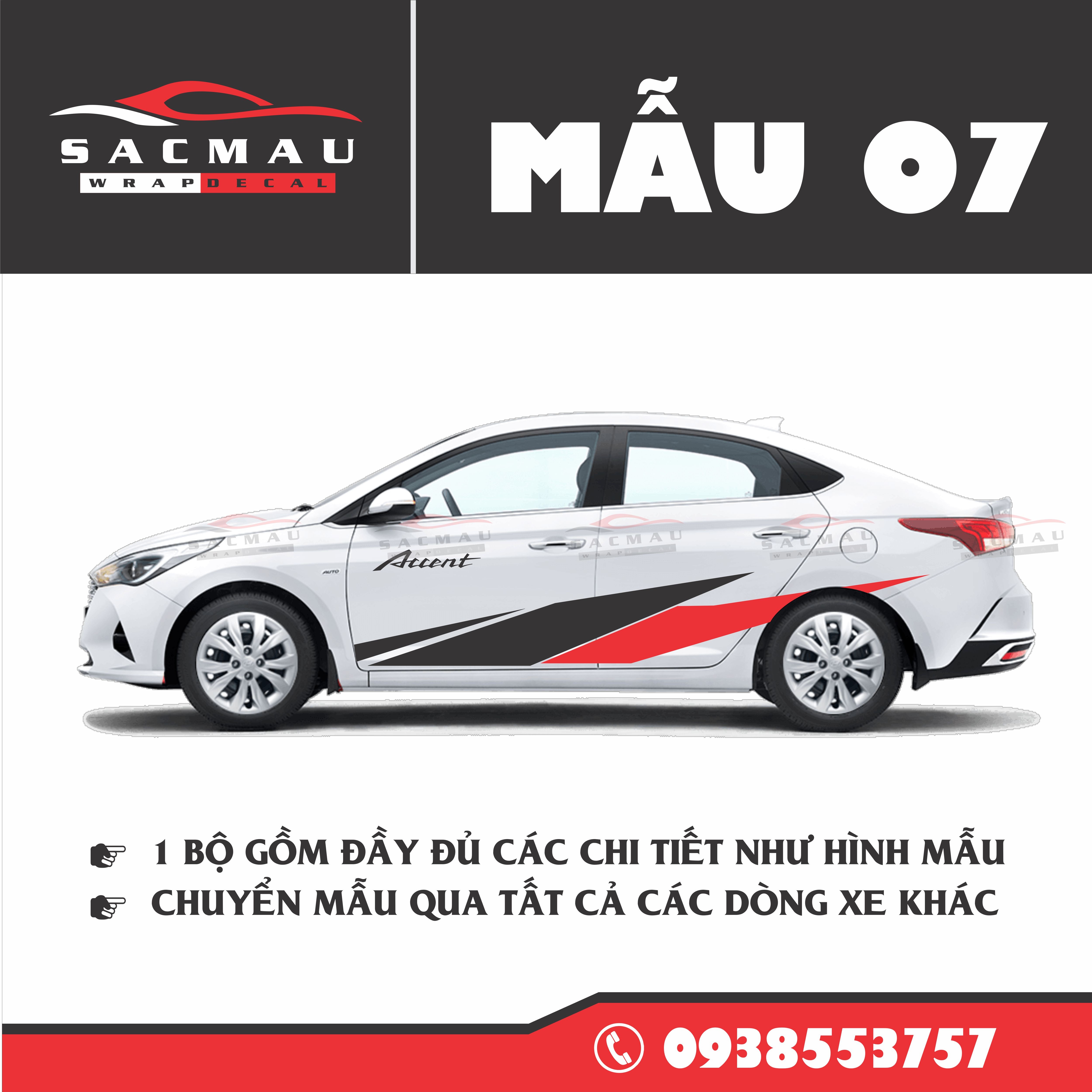 Tem dán xe Hyundai Acent (7 mẫu cực đẹp )