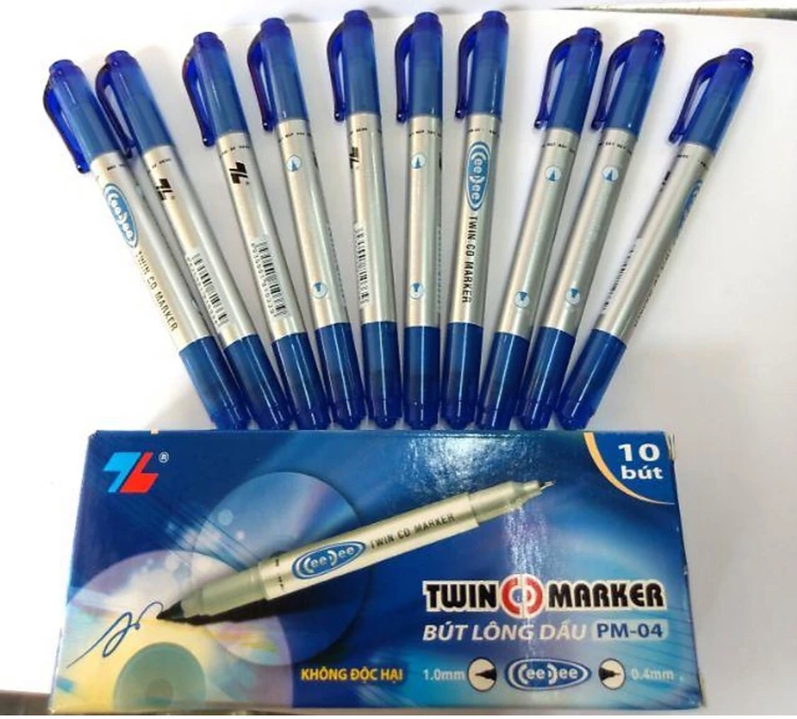 Bút lông dầu thiên long PM04 ceedee màu xanh hộp 10 cây