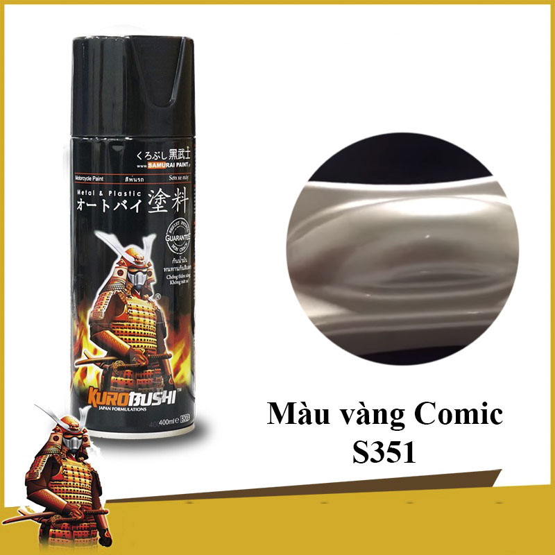 Samurai s351 - sơn xịt xe máy màu vàng comic