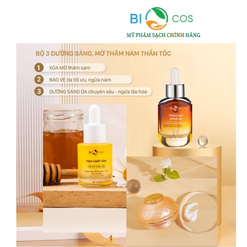 Combo dưỡng sáng da,mờ thâm nám biocos