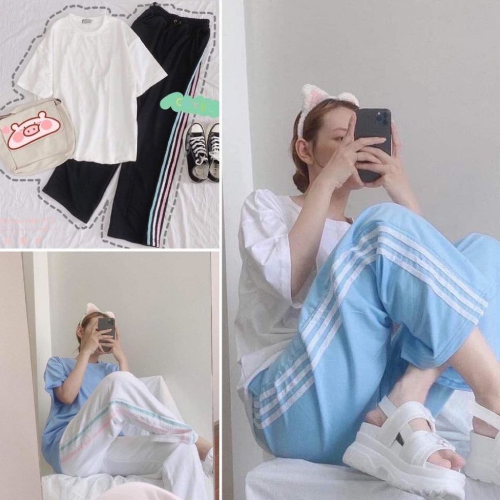 [Freeship+Video] Quần dài 3 sọc LINE COLOR ống rộng