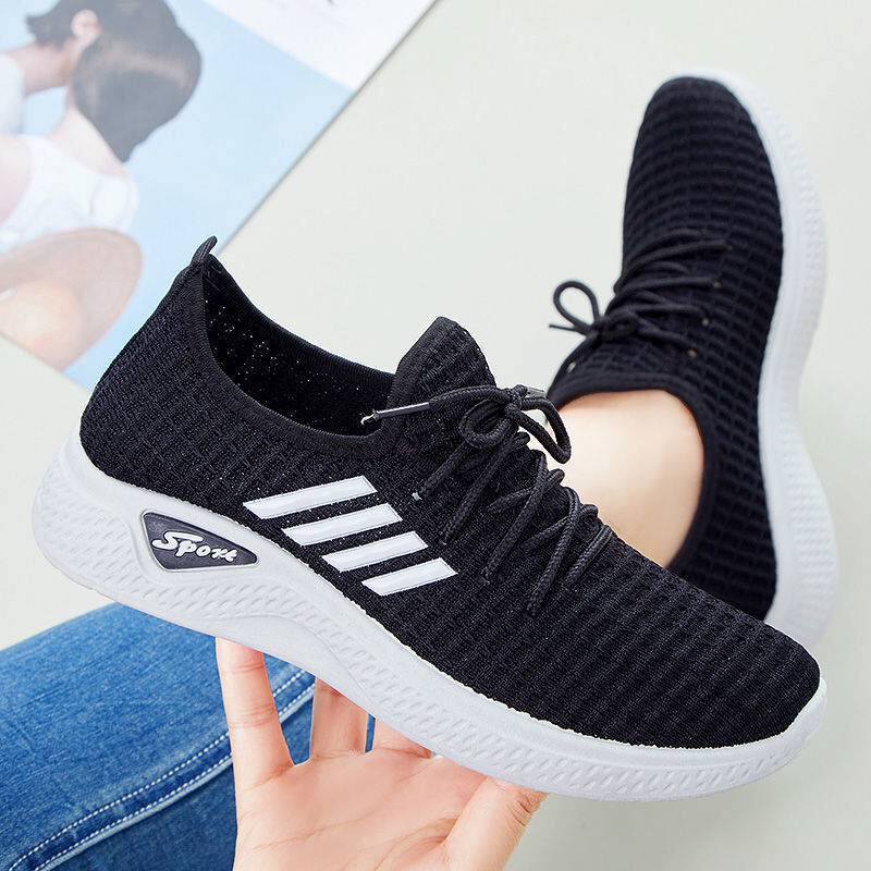 [Hoàn Tiền 15%]Giày nữ đi bộ , giày sneaker nữ phối sọc trắng 4 vạch êm chân