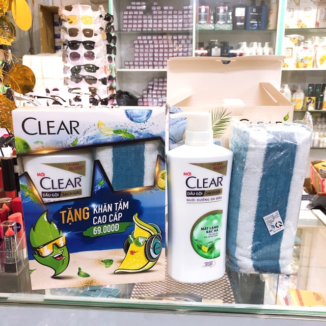 Dầu gội clear bạc hà 650g tặng khăn tắm
