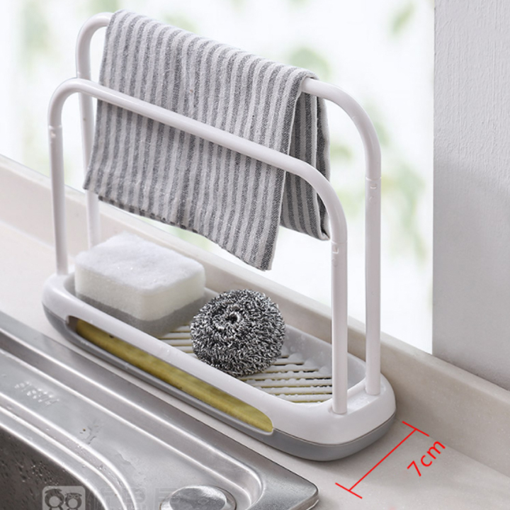 Kệ đựng đồ đa năng nhà bếp có khay hứng nước và giá treo khăn , Kệ để đồ nhà tắm , Kệ góc nhà tắm , Kệ vòi lavabo, nhà tắm, chậu rửa bát, toilet để đồ đa năng ráo nước mút bọt biển, bông tắm Canashop