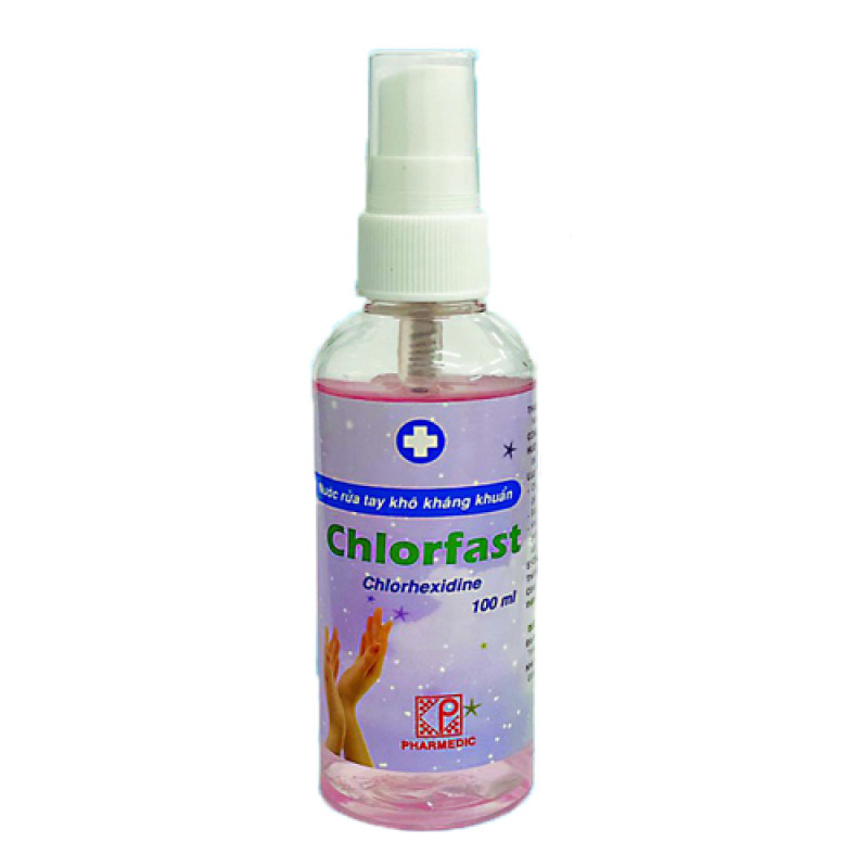 Chai xịt rửa tay khô kháng khuẩn chlorfast 100ml