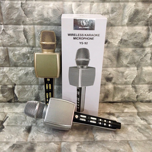 Micro karaoke bluetooth ys-92 trang bị soudcard micro karaoke bluetooth cao cấp su yosd ys-92 âm thanh micro karaoke bluetooth su-yosd ys-92 màu bạc mic bluetooth ys 95 chất lượng, giá tốt 2022