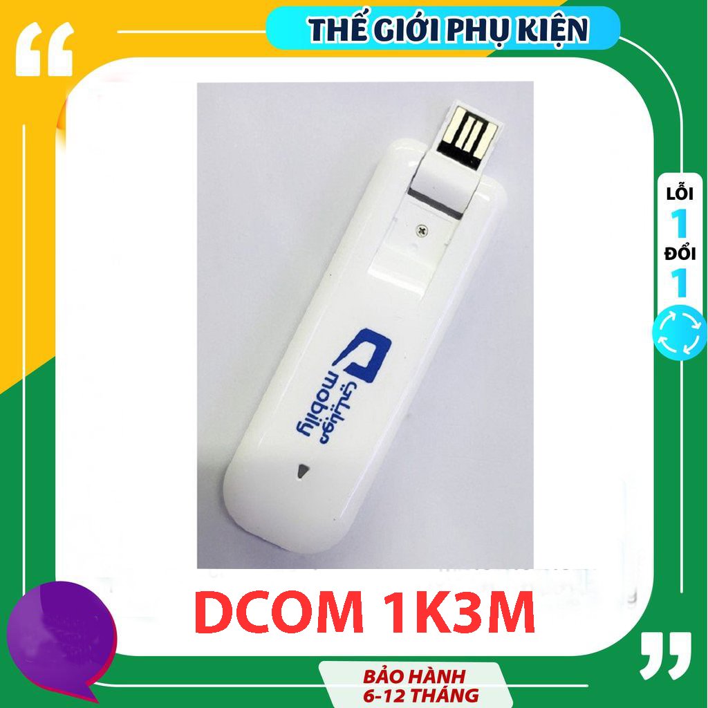 USB Dcom 3G 1K3M Đa Mạng - Hỗ Trợ Nhiều Chức Năng - Tặng kèm siêu sim 4G từ MƯỜNG THANH ROYAL