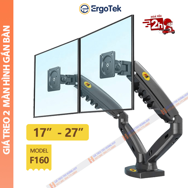 Giá treo màn hình f160 / giá đỡ màn hình kép north bayou nb f160 17 – 27 inch - chính hãng