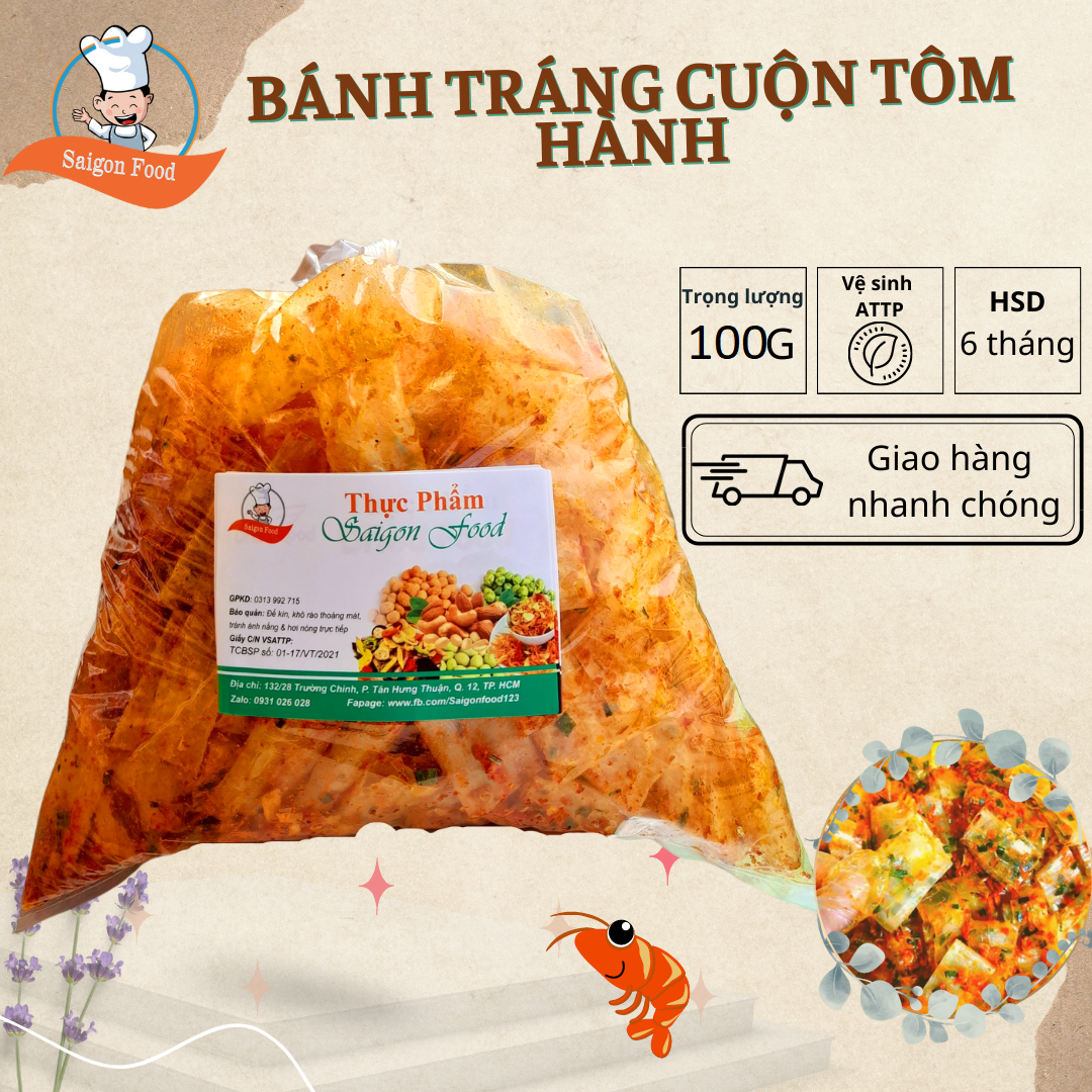 100gram bánh tráng tôm hành - SAIGON FOOD