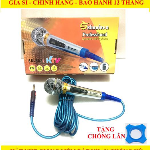 Micro shuni sn-688 hút giọng,hát nhẹ,giọng mềm,chống rú tốt.dây dài chống xoắn đứt.thép ko gỉ