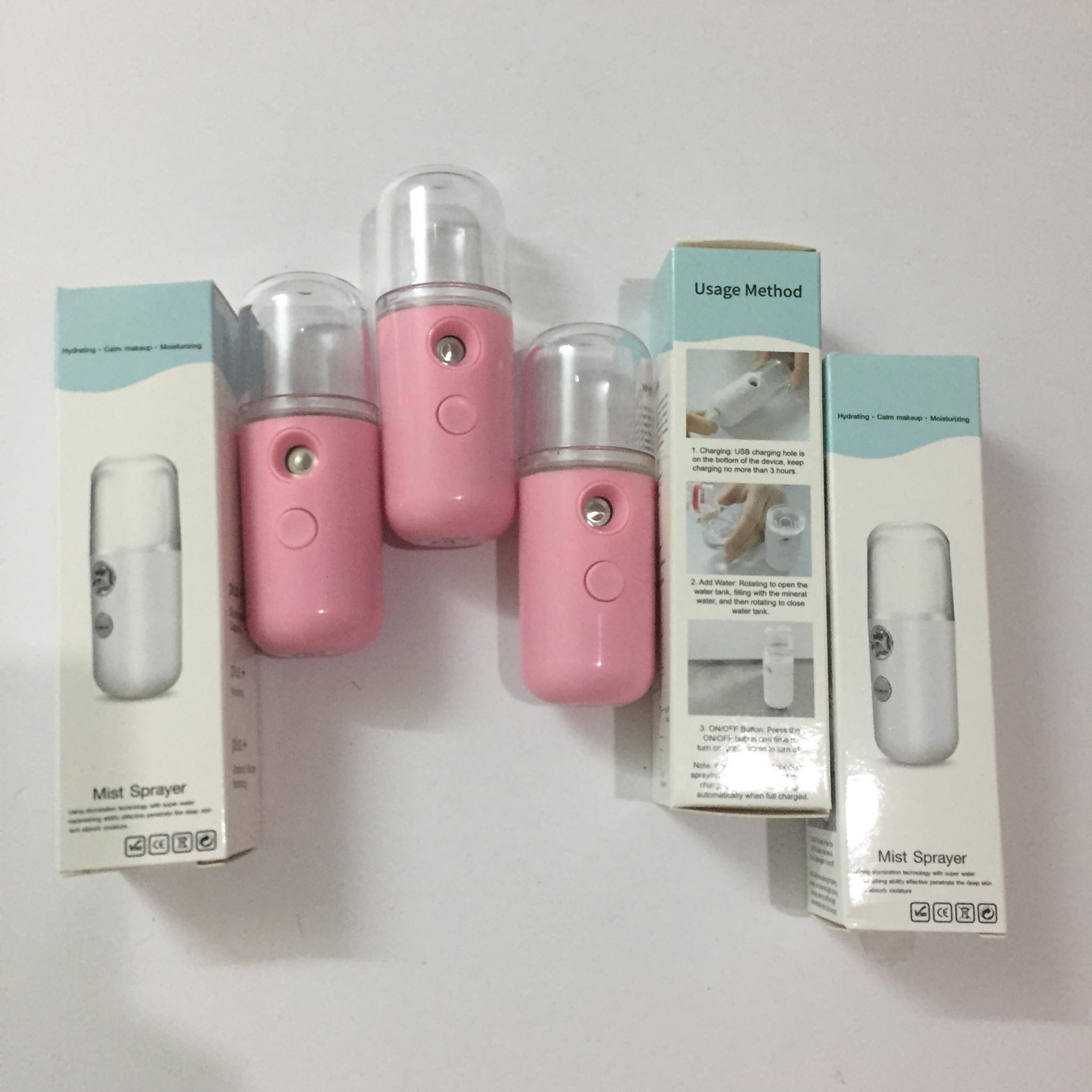 Máy Phun Sương Xịt Khoáng Nano Mini Cầm Tay màu Hồng