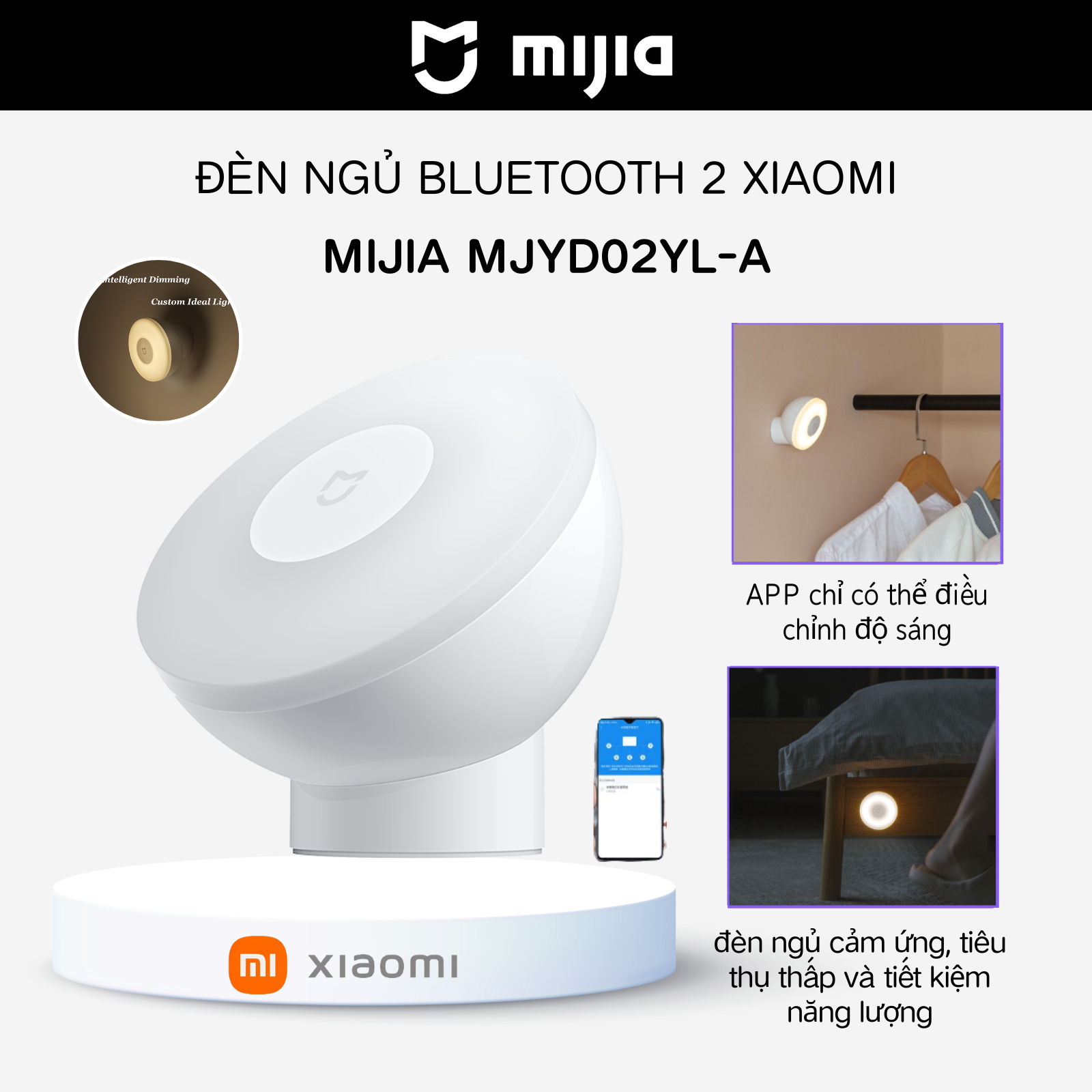 Đèn Ngủ Xiaomi Mijia 2 Phiên Bản Bluetooth Đèn Cảm ứng Phòng Tắm Và Phòng