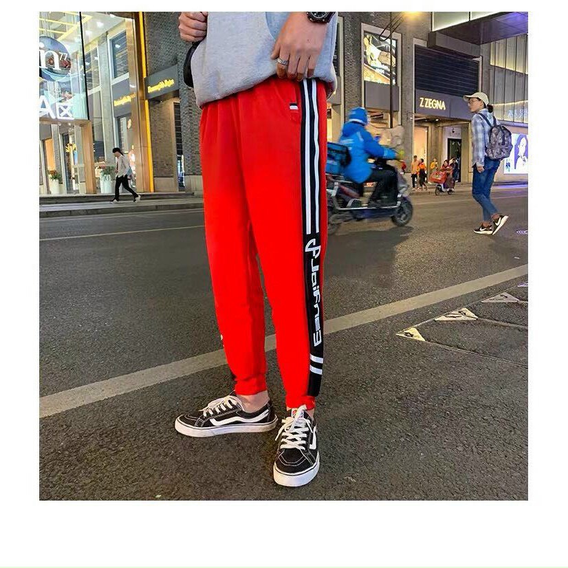 Quần jogger chạy sọc phối chữ , chất thun da cá mềm mịn , thoáng mát TP