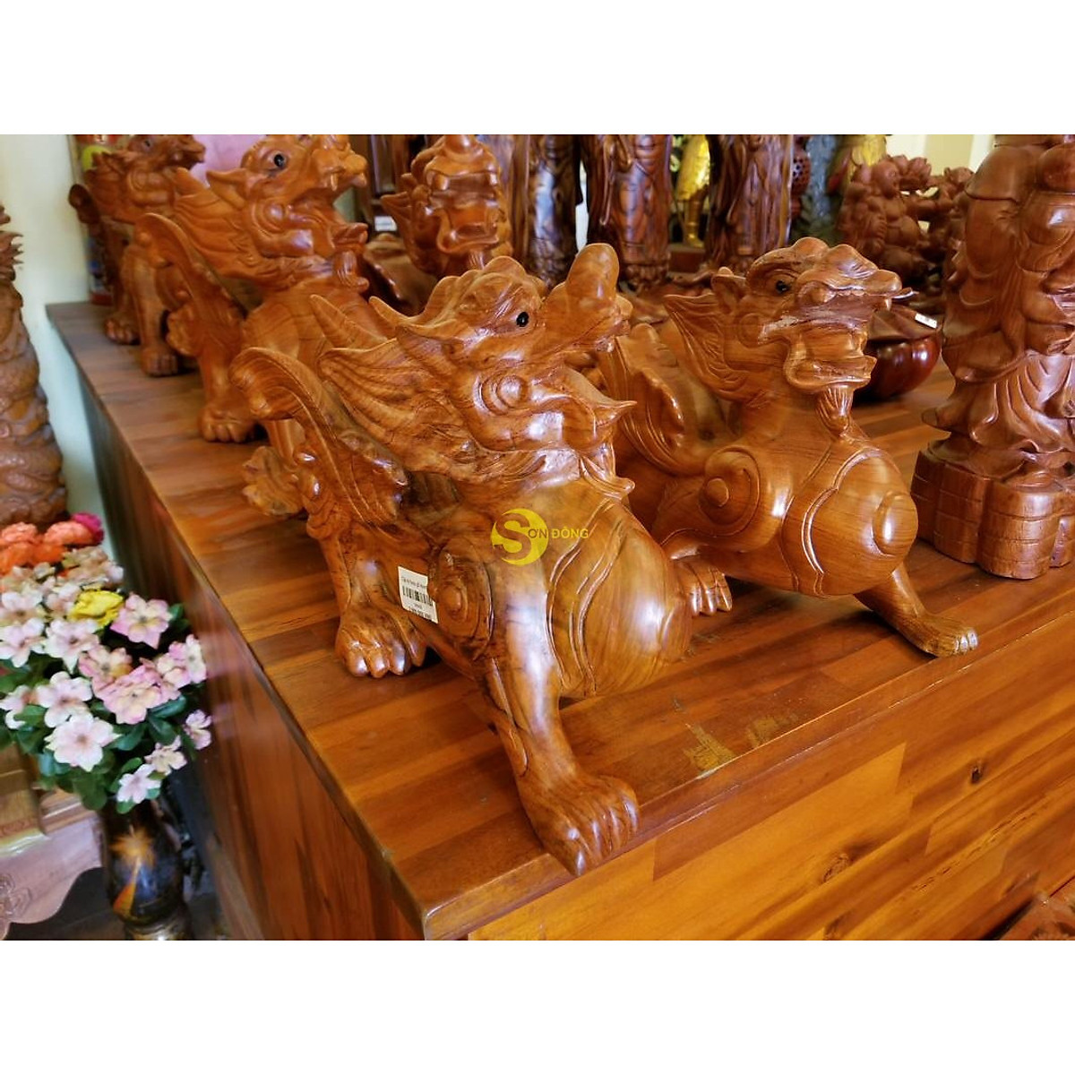 Cặp kỳ hươu gỗ hương 40