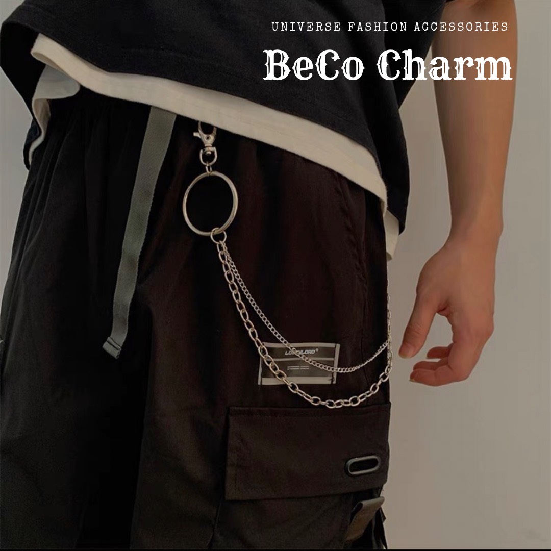 Dây Xích Treo Quần CHAIN XÍCH Phối Thắt Lưng Dây Nịt Nam Nữ Cá Tính Chiếc Lá Chữ Thập Xích 3 - Thắt 