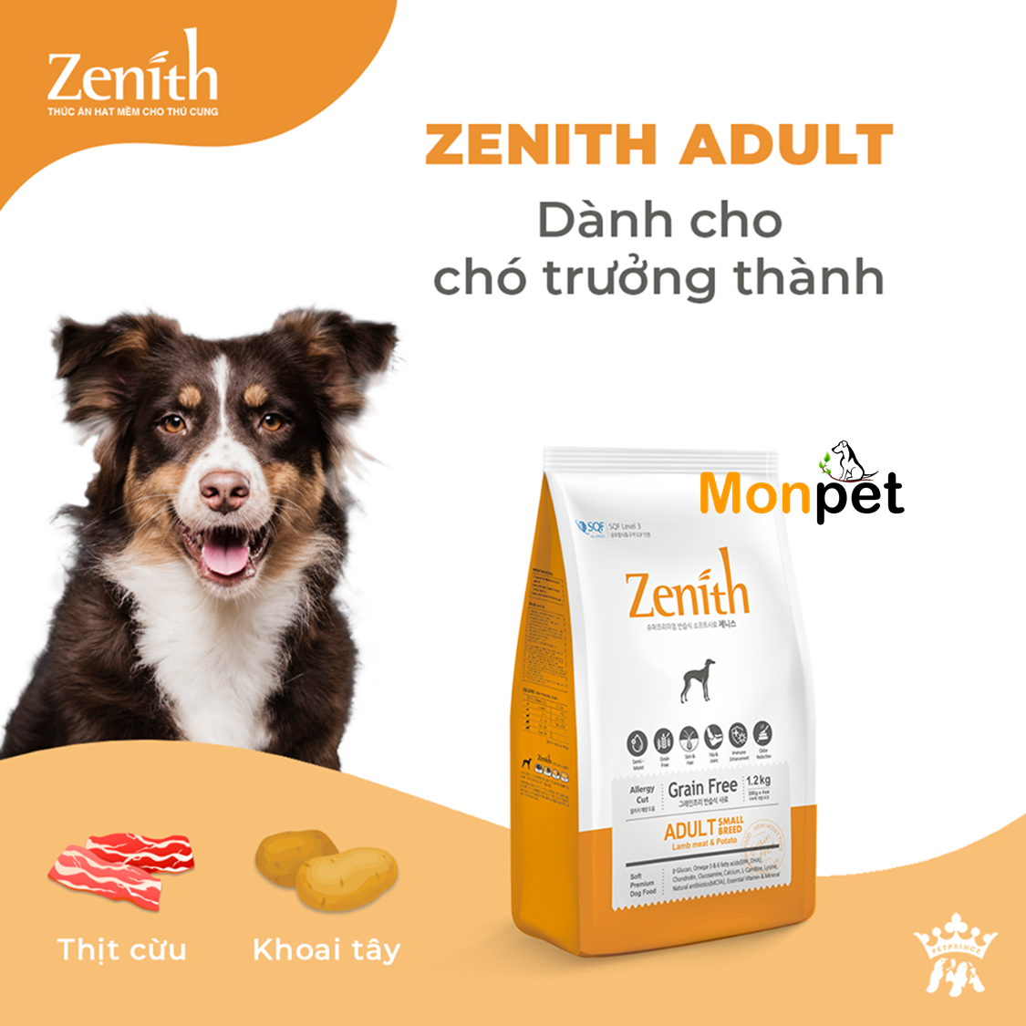 Thức ăn hạt mềm chó nhỏ trưởng thành Zenith gói 300g - bịch 1,2kg