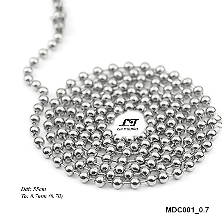 Dây chuyền inox Bi tròn 0.7li cực chất MDC001-0.7