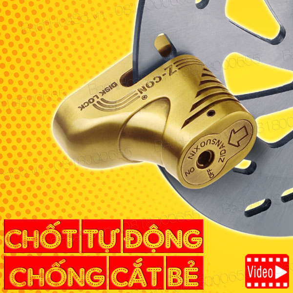 Ổ khóa đĩa xe máy - Khóa chống trộm xe máy Sirius, Honda Wave, Future, Jupiter, Dream, AB, Exciter,... có chốt tự động, chống cắt, chống đoản bẻ