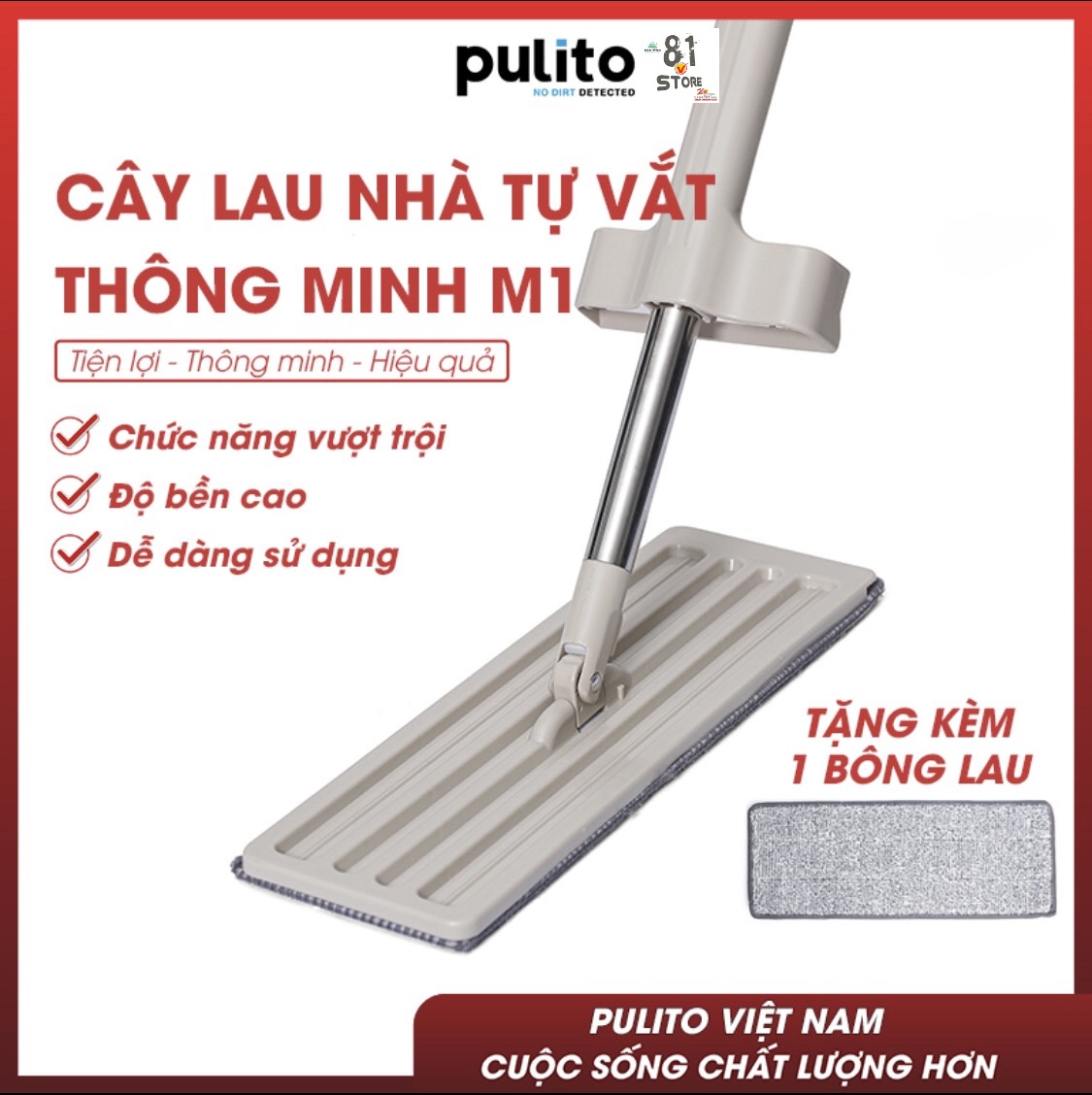 Cây lau nhà pp5 gia phú nhiều màu - mẫu mới 2020