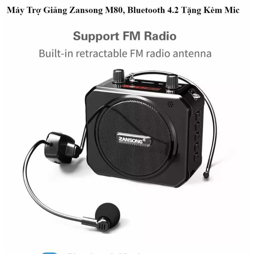 Máy Trợ Giảng Chính Hãng Loa Trợ Giảng Máy Trợ giảng Không Dây Hàn Quốc Chính Hãng Zansong M80 Đa Năng Âm Thanh To Rõ Ràng Khả Năng Loại Bỏ Tiếng Ồn Loại Bỏ Tạp Âm Cực Hay