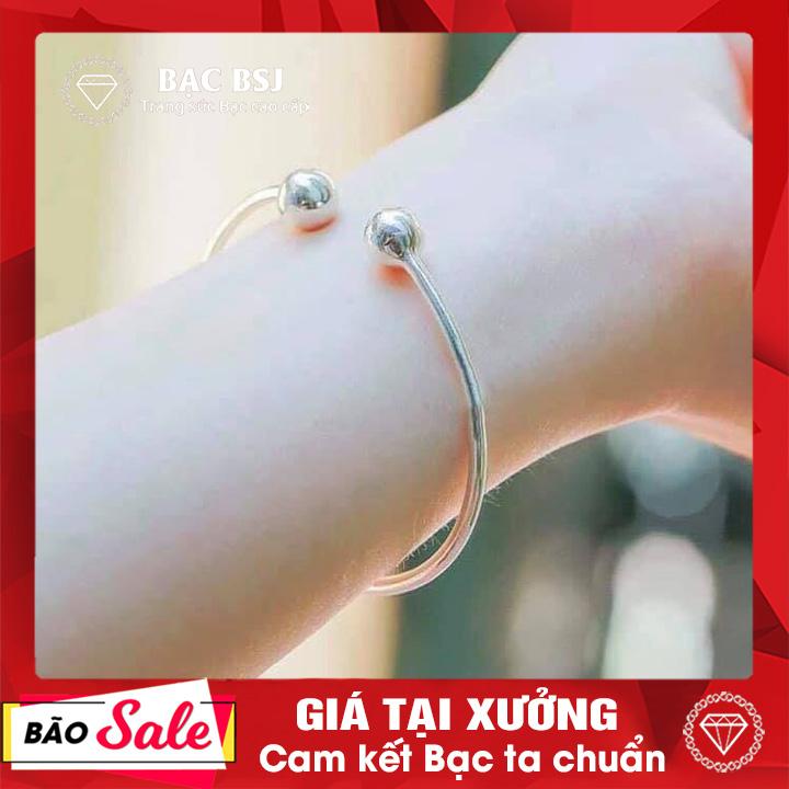 Vòng tay nữ, lắc tay nữ bạc ta cao cấp, kiểu đặc cứng. bạc bsj - ltn03