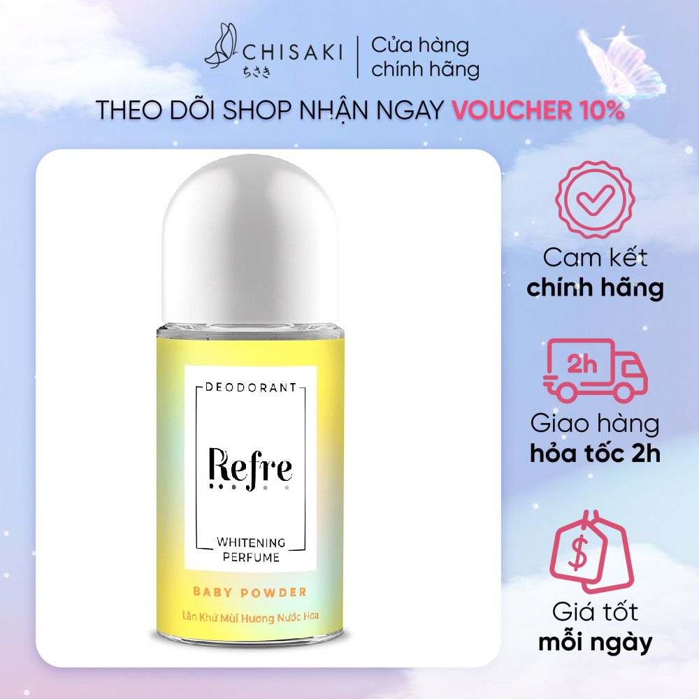 Lăn Khử Mùi Refre Whitening Perfume Hương Phấn Thơm 40ml