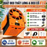 Quạt Đeo Thắt Lưng F17 Cao Cấp - Quạt Điều Hòa Đeo Hông mini Kẹp thắt lưng F13, F17 có 7 Mức Gió, Pin 15000mAh Chạy 10-32h, Mát Cả Ngày Không Lo Nóng Kiêm Sạc Dự Phòng