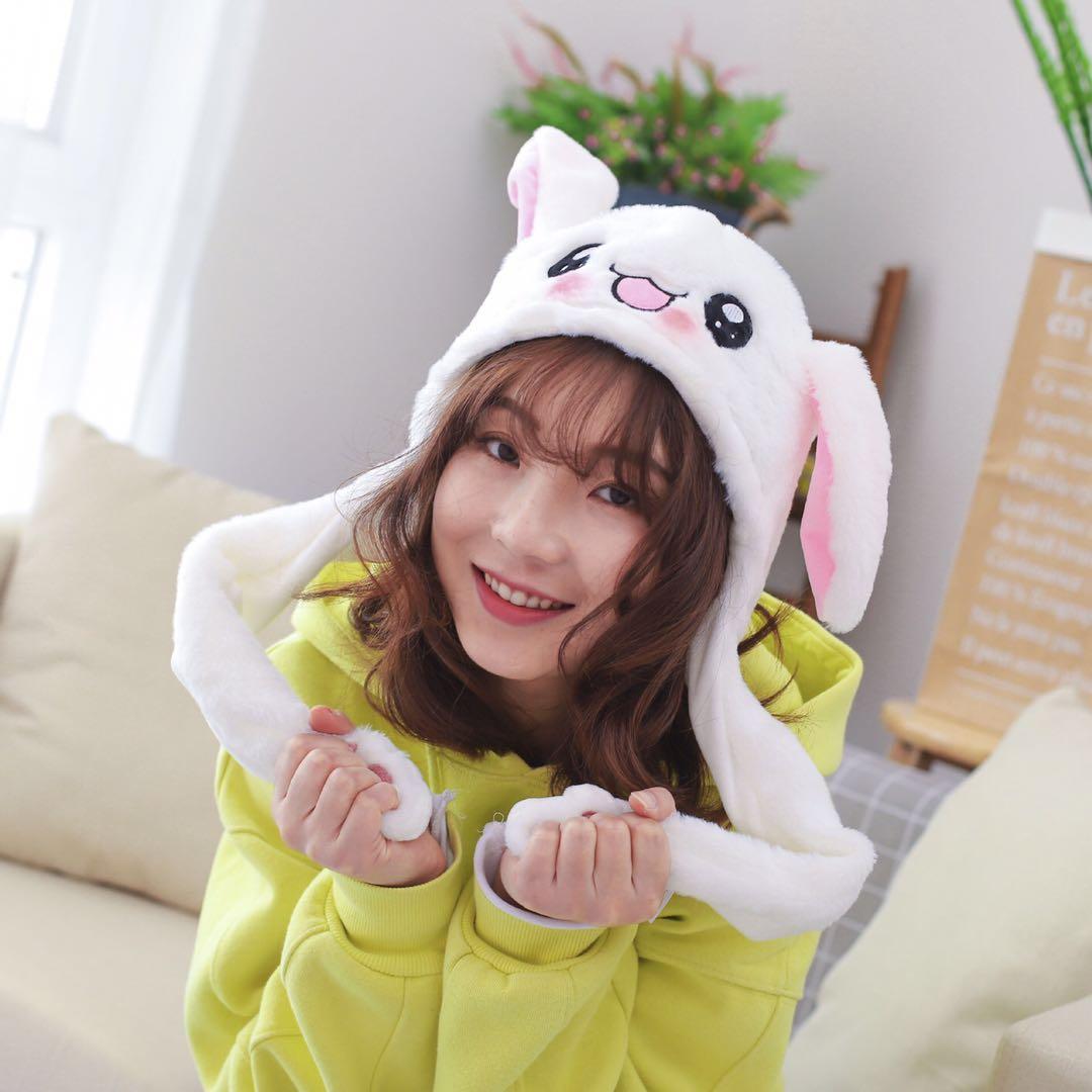 Nón Tai Thỏ Giật Cử Động, Kiểu Dáng Dễ Thương Đáng Yêu, Màu Sắc Tươi Sáng, Đường May Tỉ Mỉ(Hàng Có Sẵn)