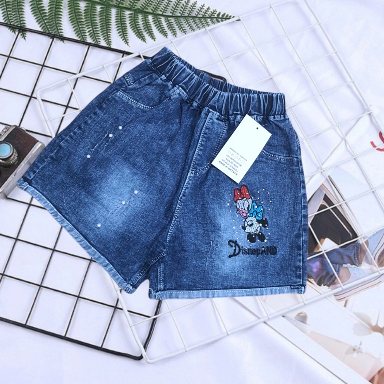 Quần short jean cho bé, quần đùi cho bé gái vải jean mềm co giãn