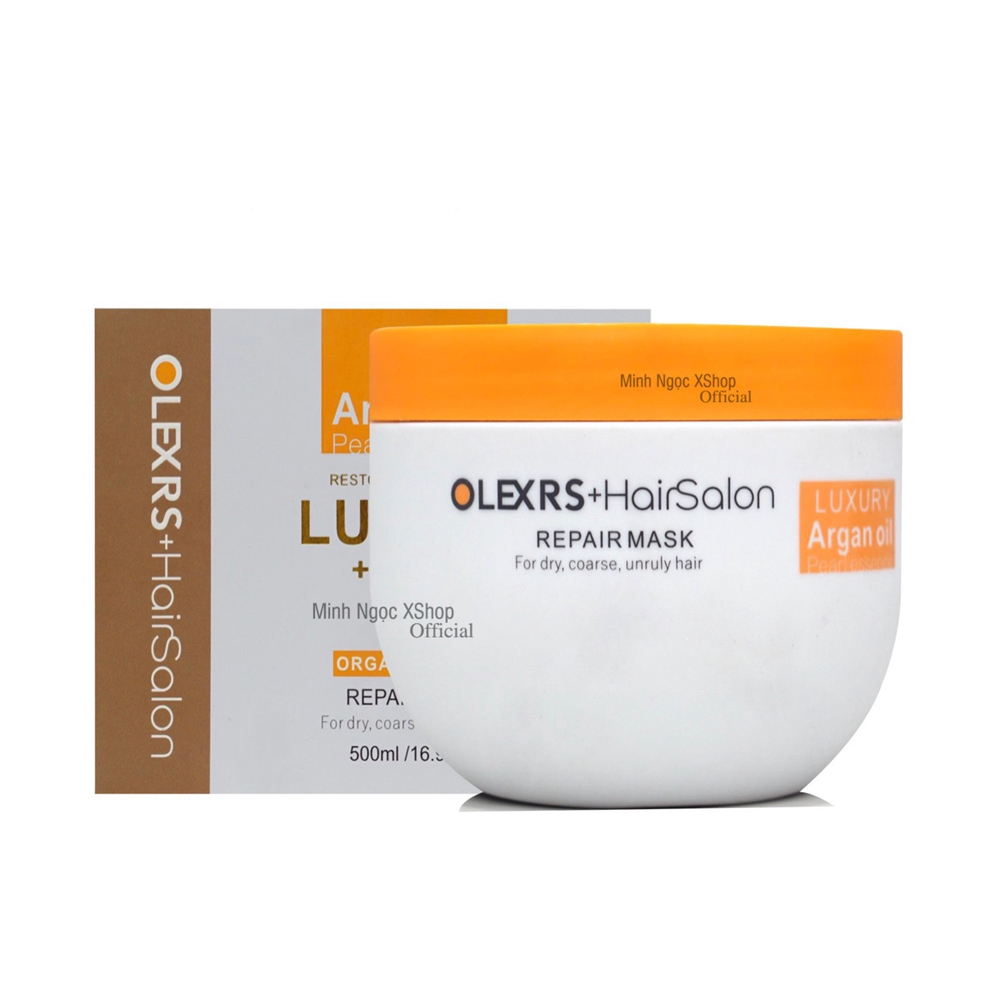 Ủ Tóc Collagen Phục Hồi Tóc Hư Tổn Olexrs Luxury Hairsalon Argan Oil Collagen Complex 500ml Mẫu Mới