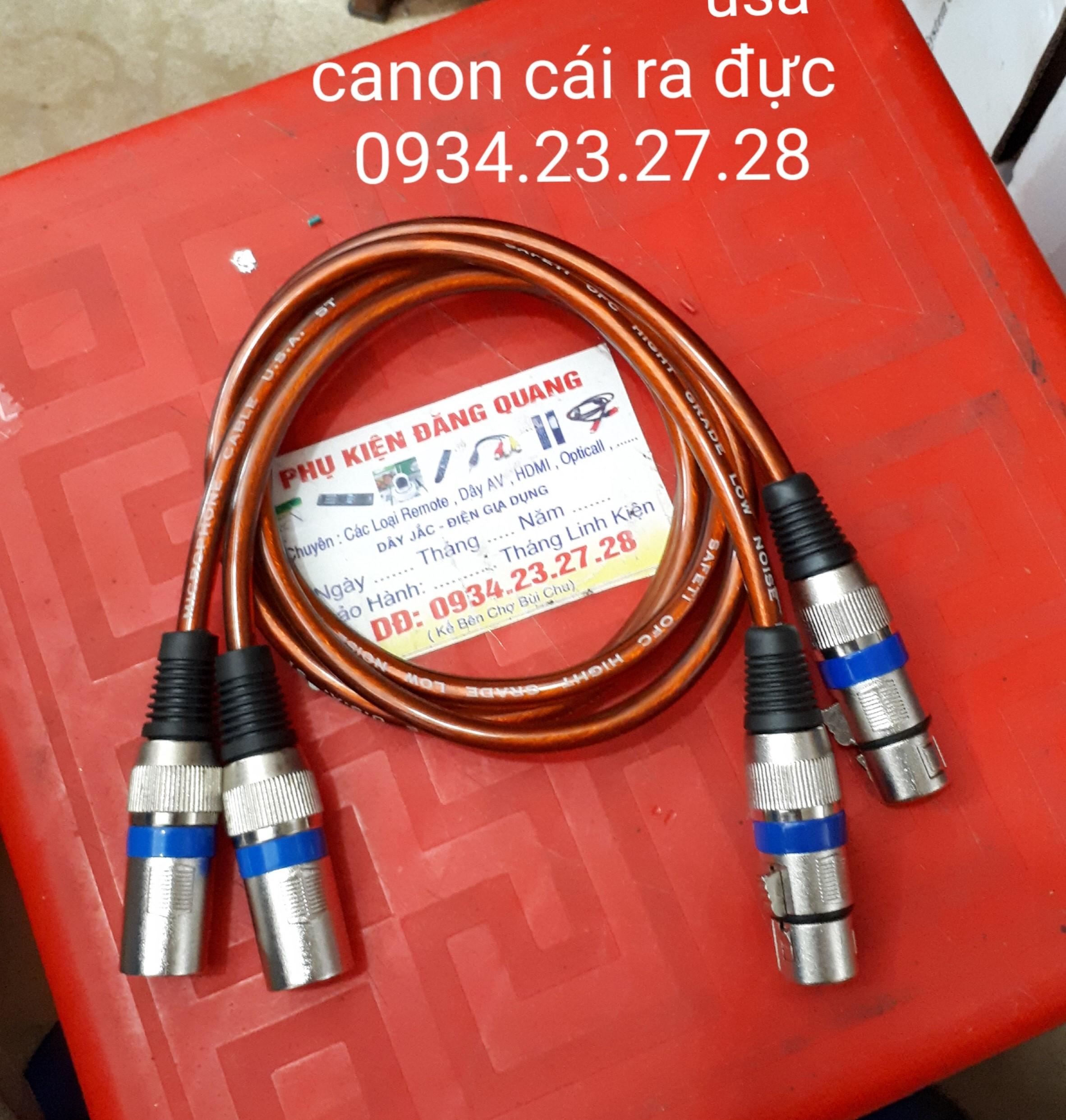 Cặp canon Đực ra Cái dài 0.5m loại tốt ( canon sọc xanh , dây usa )