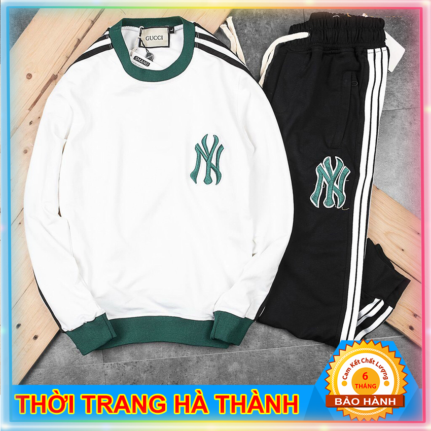 Bộ ny nam 2020 chất umi - bộ thể thao nam ny cổ tròn thêu nổi xịn sò - bộ quần áo nam thời trang hà thành ba05