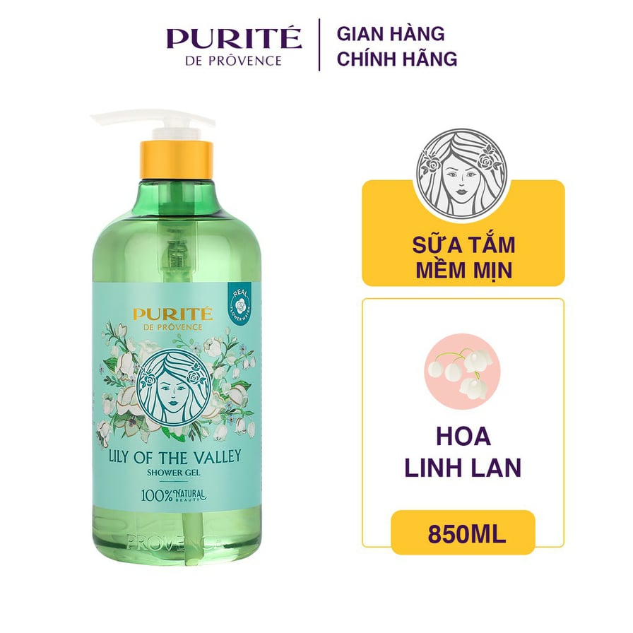 Sữa tắm Purite Chiết xuất hoa LiLy 850ml - Tặng Kèm quà ngẫu nhiên theo đợt