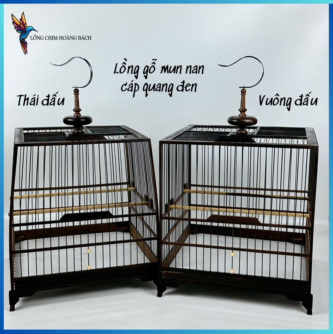 Lồng chim chào mào tự ráp, lồng chào mào nan cáp quang đen giá rẻ