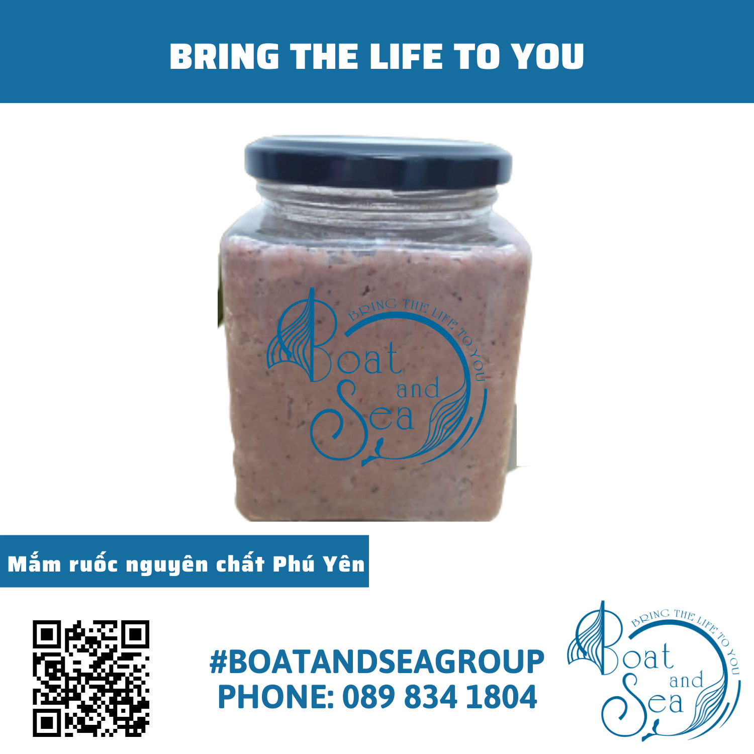 Mắm ruốc nguyên chất Phú Yên - Hộp thủy tinh 500g