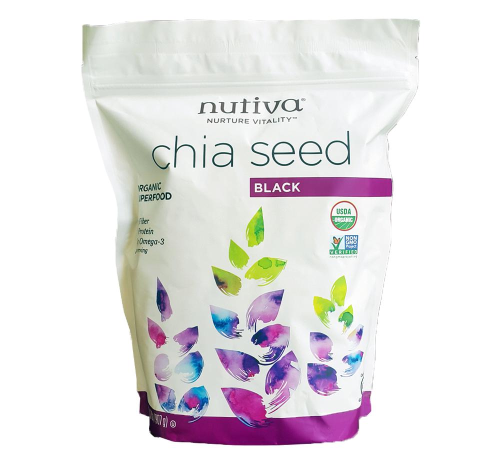 Hạt chia hữu co Nutiva Organic Chia Seed Black gói 907gr của Mỹ