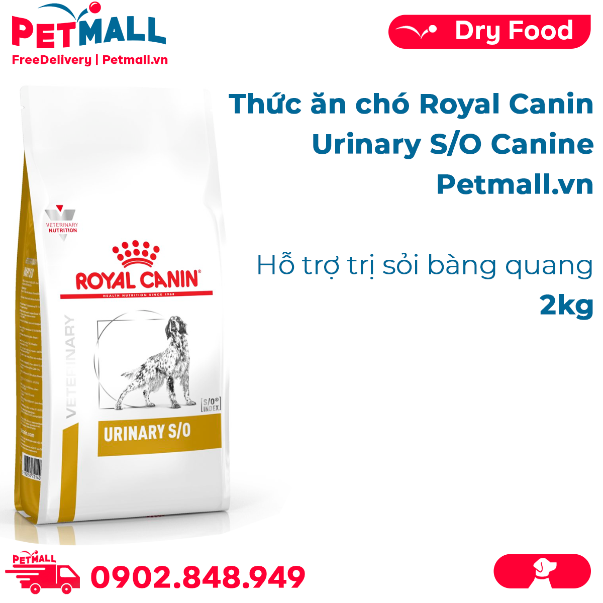 Thức ăn chó Royal Canin Urinary S/O Canine 2kg - Hỗ trợ sỏi bàng quang Petmall