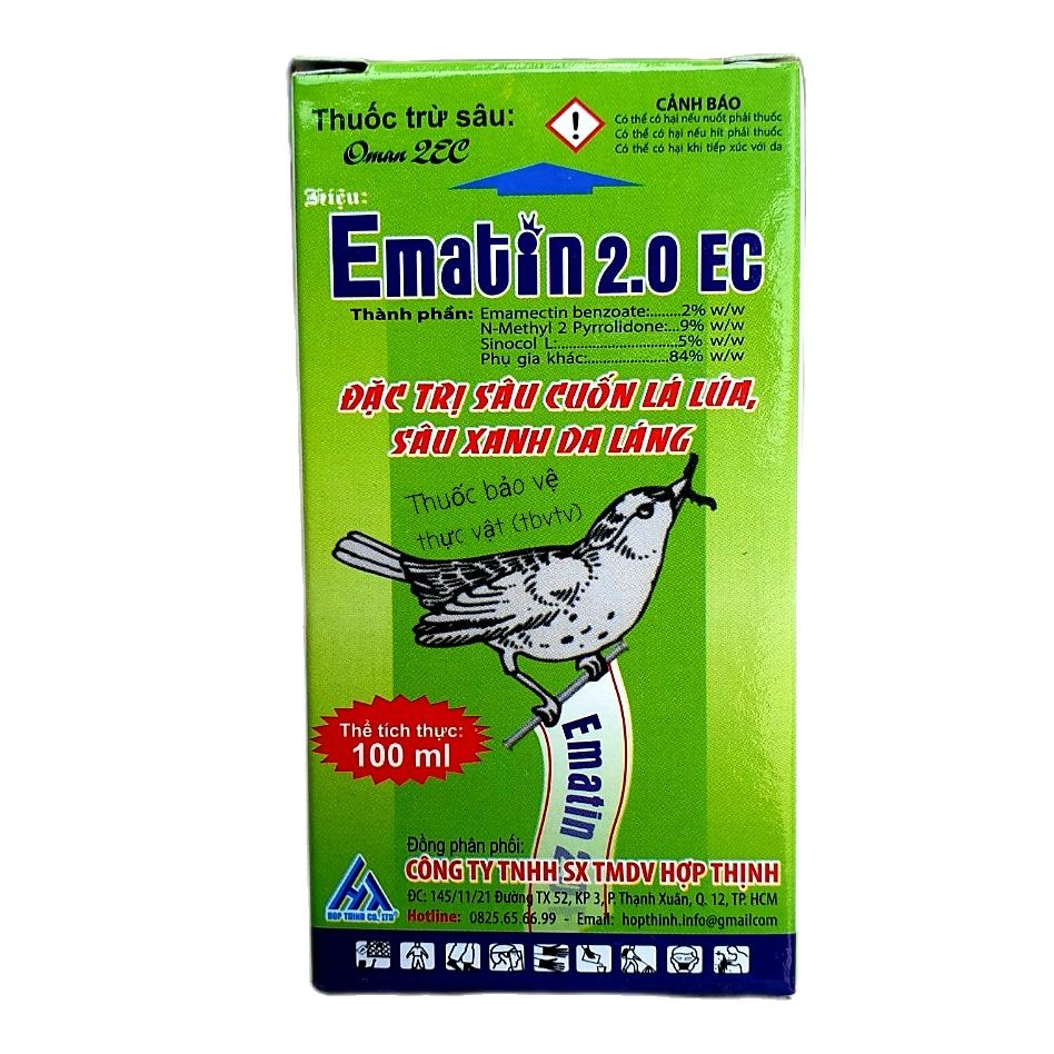 💎 Thuốc trừ sâu Ematin 20EC (100ml)💖 Đặc t rị: Sâu Cuốn Lá, Sâu Xanh Da Láng, bọ trĩ, nhện đỏ, Sâu khoang. Oman 20SC