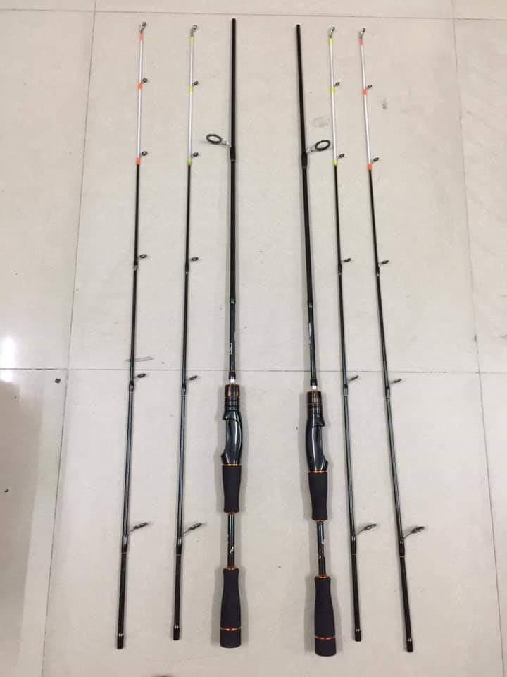 Cần câu lure máy đứng Black 2  ngọn M và ML đầu bu chống xoắn . Kích thước: 1m8 ( đại lý cần câu )