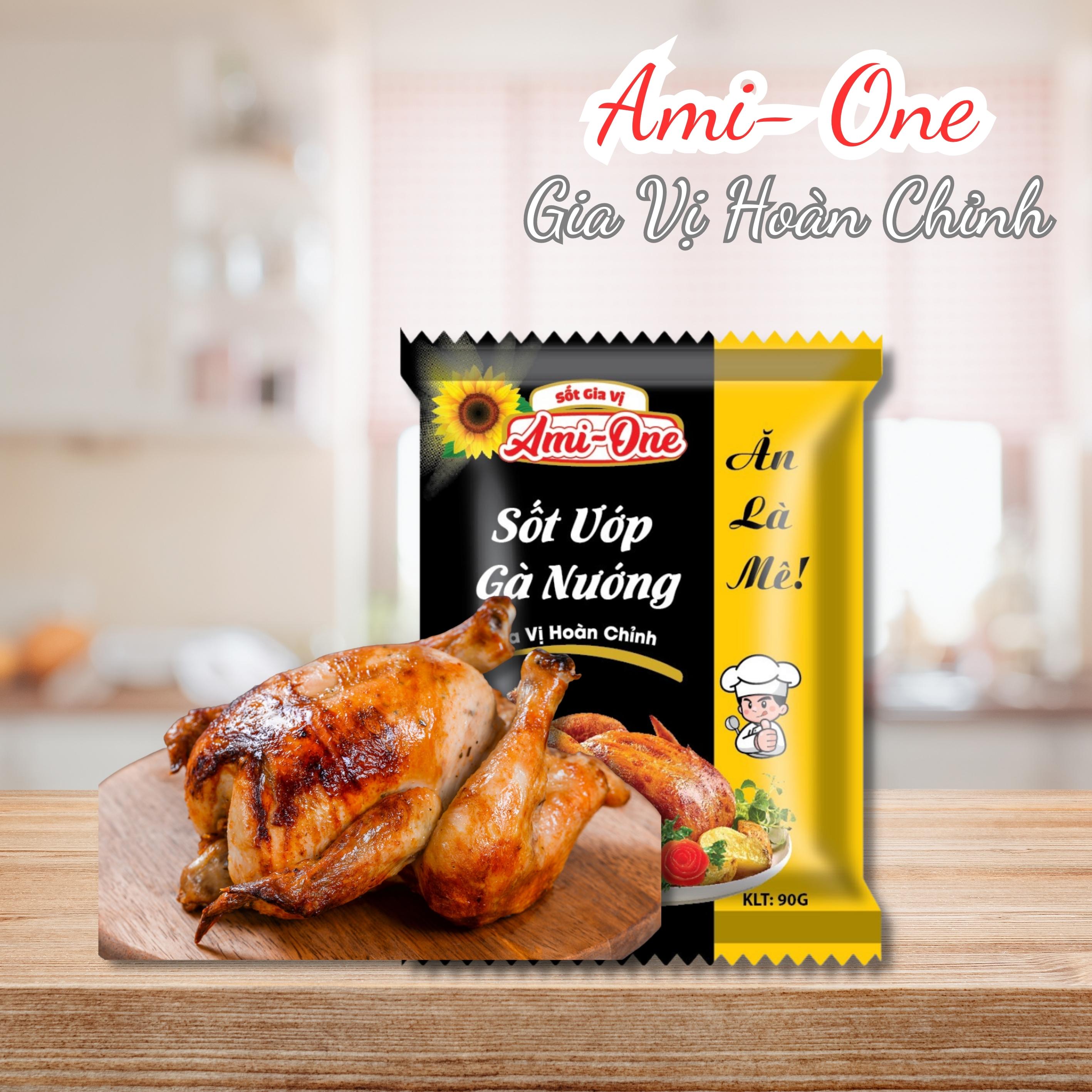 Gói hỗn hợp gia vị sốt ướp gà nướng đặc biệt ami one, gia vị thơm ngon cho món gà nướng, tiện lợi chuẩn vị nhà hàng