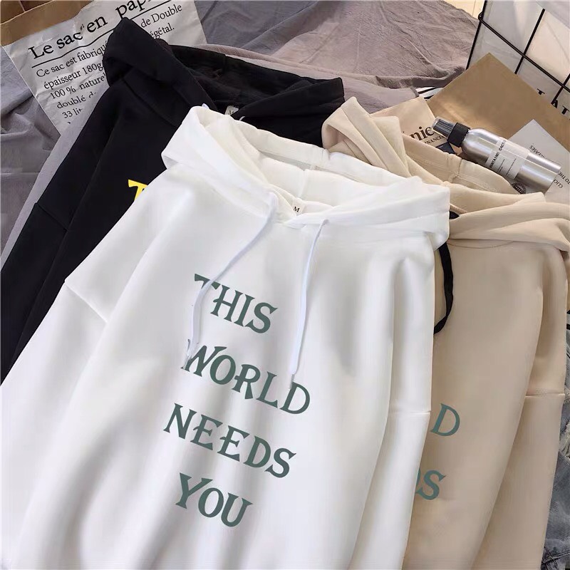 Áo hoodie nam nữ this world needs you siêu hot