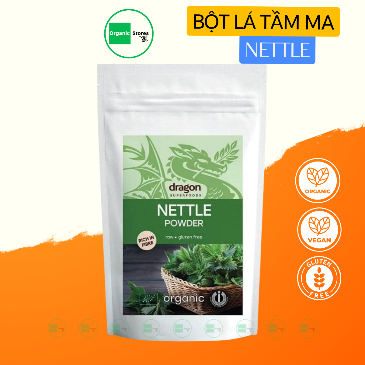Bột lá tầm ma hữu cơ 150g - Dragon Superfoods
