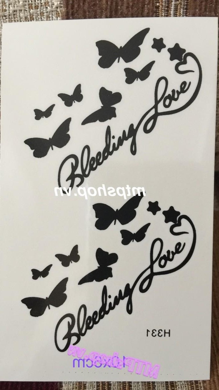 [HCM]Hình xăm bướm và chữ kí H-331 10x6cm (Tặng ngay 1 tấm đồng size khi mua 5 tấm)